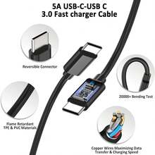 45W Type-C 充电器，超快速充电 USB C 壁式充电器块，带 6.6 英尺 Type-C 转 C 快速充电线，兼容三星 Galaxy S23 Ultra/S23/S23+/S22/S22 Ultra/S22+/Note 10/20/S20/S21/S10 Galaxy Tab S7/S8（黑色） - 黑色 - 查看 5