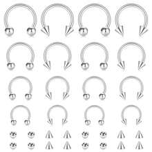 32 件 16 克不鏽鋼鼻環套裝唇環/耳環/身體穿孔首飾男女適用