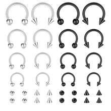 32 件 16 克不鏽鋼鼻環套裝唇環/耳環/身體穿孔首飾男女適用