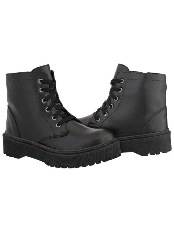 Bota Fosca Coturno Blogueira Cano Médio Crshoes Bota feminina confortável