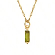 Exquisite And Simple Stainless Steel 18k Gold Plated December Birthstone Cz Inlaid Pendant Necklace - December - View 17