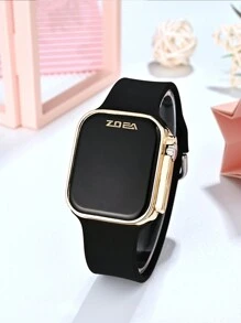 Zoea 1 Pieza Reloj Electrónico Impermeable Para Hombres Con Pantalla Táctil - Dorado - Ver 2