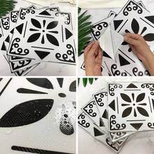 10 件/包防水、防刮、防油污貼紙,適用於廚房、浴室、客廳牆壁和地面 - 彩色 - 查看 8