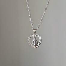 1個復古不鏽鋼聖母形狀的吊墜,中空設計 - 銀色 - 查看 7