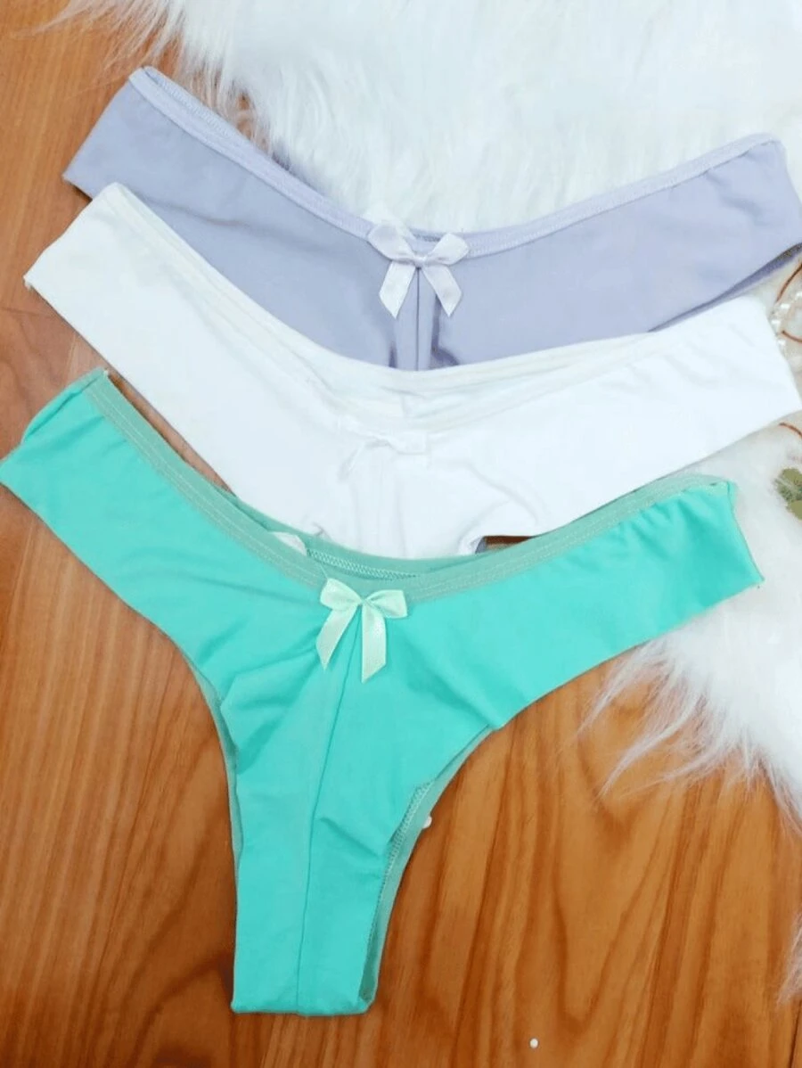 Kit 3 Microfiber Double String Panties S To XL Cotton Lining - 彩色 - 查看 1