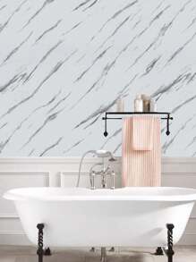 1 Roll 40cm Wide Self-adhesive Kitchen Waterproof And Oil-proof Sticker - Black and White - View 5