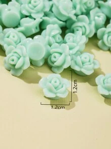 50pcs Fashionable Acrylic Solid Color Rose Shaped Beads With Straight Hole For Diy Bracelet, Necklace, Phone Chain, Jewelry Making Supplies Valentines - Multicolor - View 8