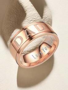 1入 Fashionable鈦鋼戒指,我愛您,dad父親節/生日/假期禮物,家庭風格個性化配件,男友禮物,創意男士戒指,適用於爸爸的休閒戒指/配件,流行的歐美風格配件 - Love You dad 戒指 - 查看 11