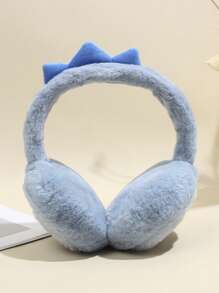 1入兒童冬季卡通恐龍毛絨耳罩,適用於戶外旅行,保暖防寒 - 彩色 - 查看 3