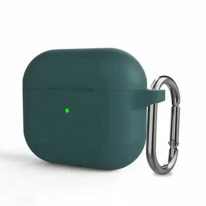 Solid Color Silicone 1pc Solid Color Silicone Earphone Case With Carabiner Compatible With Airpods Protective Cover Spring Gift