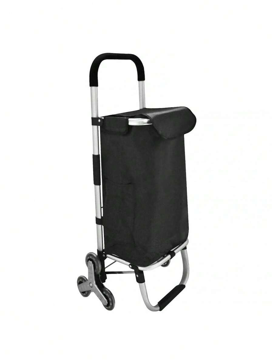 Valentine'S Day Grocery Cart On Wheels,Folding Shopping Cart With Extended Handle,Utility Carts With Waterproof Carrying Bag,Multifunction Lightweight Stair Climbing Cart - 黑色 - 查看 1