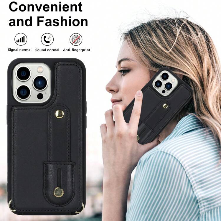 OUKNOEO Fashion Crossbody Bag & Faux Leather Phone Case, Compatible With IPhone 17 Air, 16e, 15, 14, 13, 12, 11 Pro, XS Max, 7, 8 Plus, XR, SE, And Galaxy S25 Edge, S24, S23, S22 Ultra Plus, A13, A14, A15, A16, A35, A36, A53, A54, A55, A56, Z Fold 7 FE, 6, 5, 4 - Black - View 7