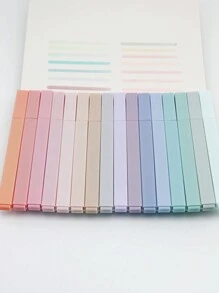 16pcs Pastel Square Highlighter Markers, Aesthetic Chisel Tip Highlighter Marker Pens No Bleed & No Smear For Highlighting Journaling School & Office Supplies Back To School