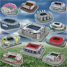 Estadio Santiago Bernabéu de Fútbol - Rompecabezas de Papel 3D: para fanáticos del Futbol, para regalo de Reyes, Navidad, Cumpleaños o simplemente para tí - Azul y blanco - Ver 3