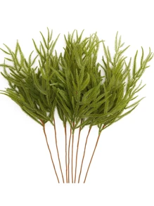 3 pièces d'accessoires décoratifs de branche de pin en plastique, convient pour la décoration d'hiver, centre de table de fête de Noël, support de bougie, présentation de meuble. Meilleurs cadeaux