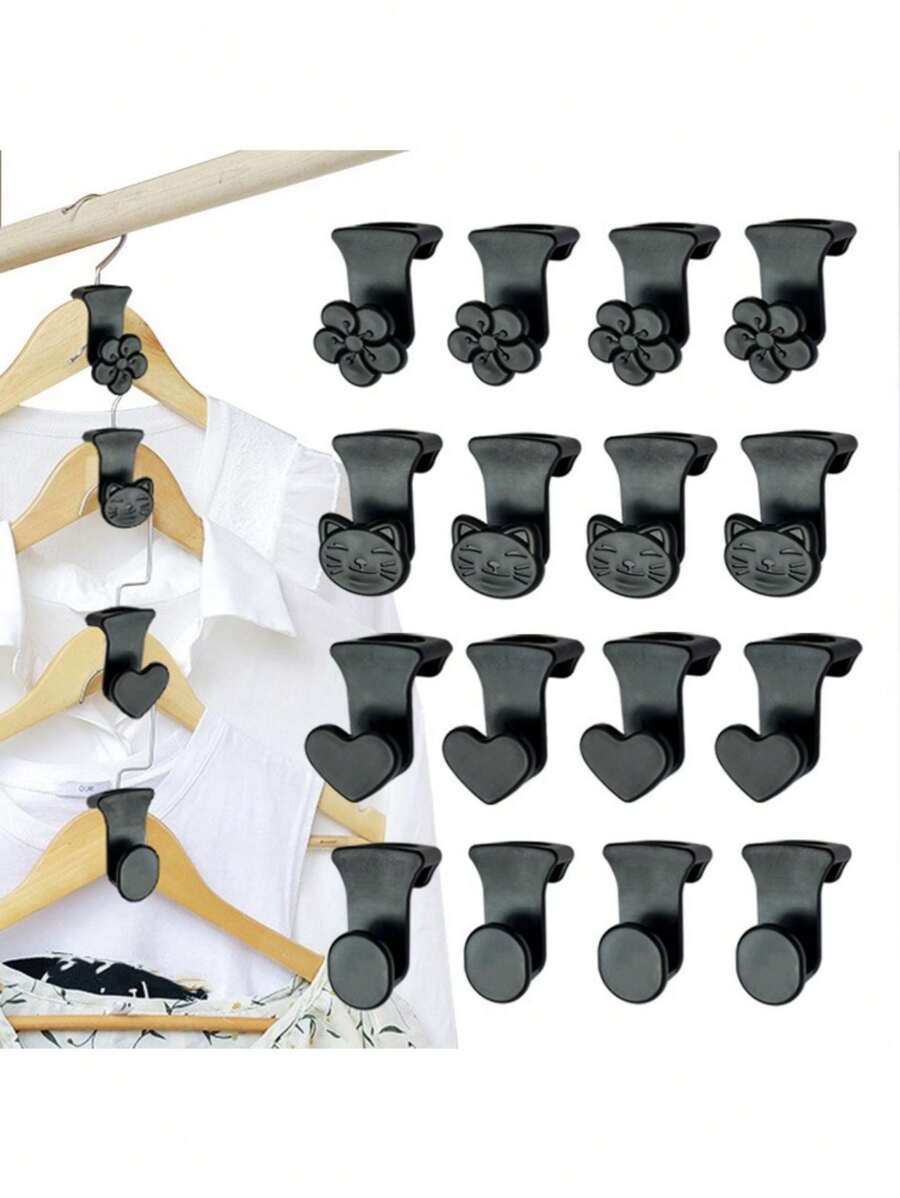 10pcs Space-saving Closet Organizer Clothes Hanger Hook - Black - View 1