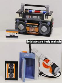 復古家電,機械打字機,復古電視模型套件,懷舊玩具,diy積木,適合男孩的生日禮物 - 彩色 - 查看 10