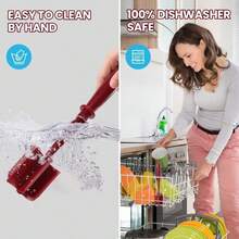 1pc Handheld Kitchen Meat Chopper For Mincing, Grinding And Crumbling Meat - Red - View 7