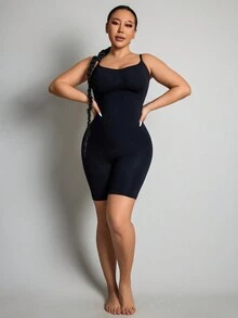 Tummy Control Butt Lift Bust-wrapped Shapewear Jumpsuit - Black - View 5