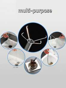 1 件不銹鋼管四爪鉤排水堵塞工具,手動廁所毛髮捕集器,用於家庭下水道和廁所堵塞清除