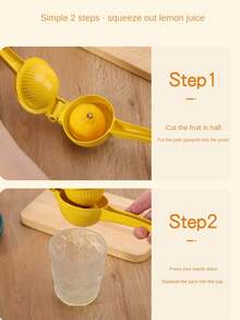 1pc Lemon Squeezer Press, Hand Juicer Kitchen Tool - Yellow - View 5