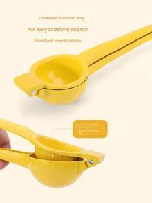 1pc Lemon Squeezer Press, Hand Juicer Kitchen Tool - Yellow - View 4