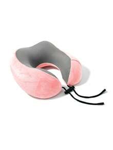 Pink Striped U-shaped Neck Pillow For Car - Pink - View 6