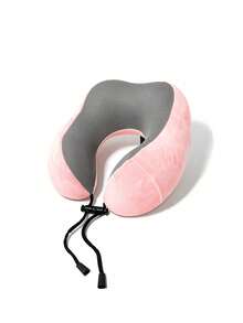 Pink Striped U-shaped Neck Pillow For Car - Pink - View 7