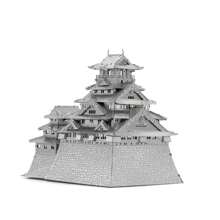 Diy Metal Assemble Toy Castle Model, 3d Puzzle Game Toy Osaka Castle Building Handheld Model - Silver - View 5