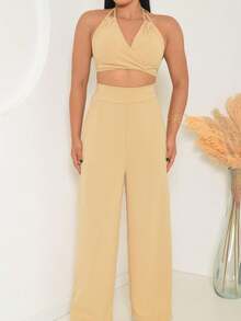 Women Two-piece Outfits - 米色 - 查看 3