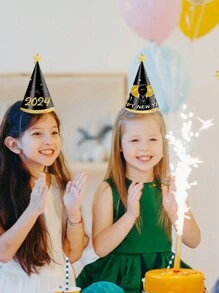 6入組2024年新年快樂眼鏡帽子,閃亮的新年派對紙帽眼鏡照片道具慶祝好禮,在新年除夕派對裝飾中必備 - 黑色 - 查看 7