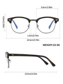 女士复古猫耳半框眼镜，超轻圆框 - 彩色 - 查看 5