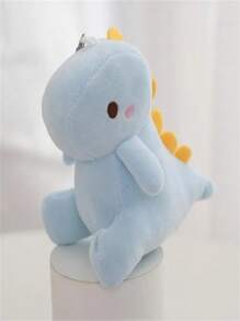 10cm Sitting Dinosaur Plush Doll Backpack Pendant Stuffed Doll Mini Cute Cartoon Keychain Doll Gift For Festival In 3 Colors, Plushie, Dinosaur, Dinosaur Dolls - Baby Blue - View 2