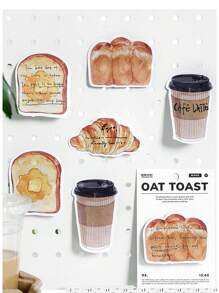 30 Sheets Bread & Coffee Themed Creative Ins Memo Pad, Students Can Use As Message Sticky Note Paper. Perfect As Student Rewards