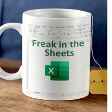 1pc In The Sheets Coffee Cup, Funny Excel Spreadsheet Printed Mug, Excel Shortcut Ceramic Mug, Ideal Gift For Colleague, Accountant, Boss, And Friends - White - View 5