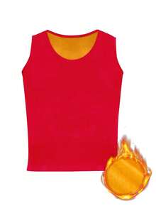 Nam Ấm áp Áo vest , Tính hai mặt Nhung , Dày lên , Siêu Mềm , Vòng cổ , Mùa Đông - Đỏ - Xem 6