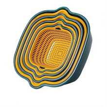 8入組雙層廚餘濾水器碗 (大/中/小),附廚房碗架、蔬菜水果籃、廚房鍋具配件、客廳水果盤、廚房收納籃