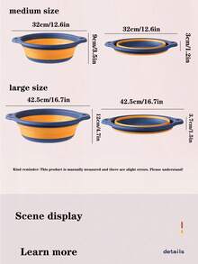 1pc Home Folding Face Basin For Bathroom, Portable And Space Saving Footbath For Children, Babies, Storage Basin, Large Size, Creative Design - Blue - View 4