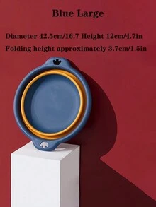 1pc Home Folding Face Basin For Bathroom, Portable And Space Saving Footbath For Children, Babies, Storage Basin, Large Size, Creative Design - Blue - View 8