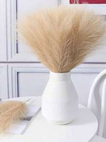 5/25 件 42 公分米色潘帕斯草波西米亞家居裝飾人造毛絨蓬鬆草,適用於餐桌擺設、婚禮和嬰兒淋浴裝飾