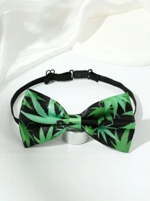 1pc Men's Fun Printed Bow Tie Suitable For Daily Wear - Green - View 1