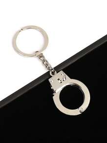 1pc Creative Handcuffs Shaped Zinc Alloy Keychain For Gift Bag Decoration - Silver - View 1