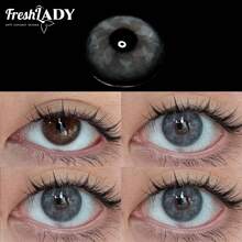 Freshlady 蝴蝶仙子藍色14.0mm有色隱形眼鏡,1年拋棄式 - 淺藍色 - 查看 2