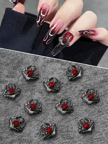 10 Piezas/pack Decoración De Uñas De Estilo Gótico Negro - Multicolor - Ver 1