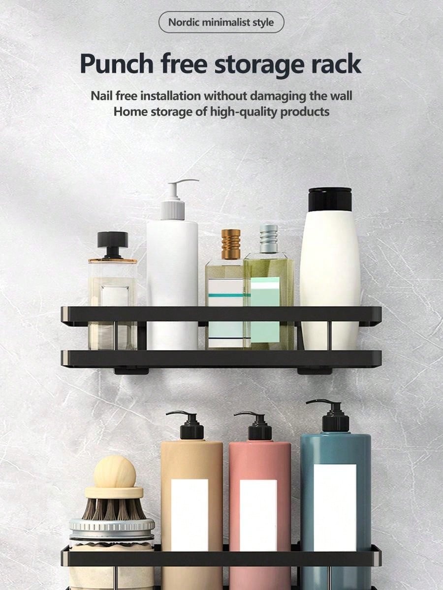 Black Modern Carbonsteel Storage Shelf, Large Capacity And Load