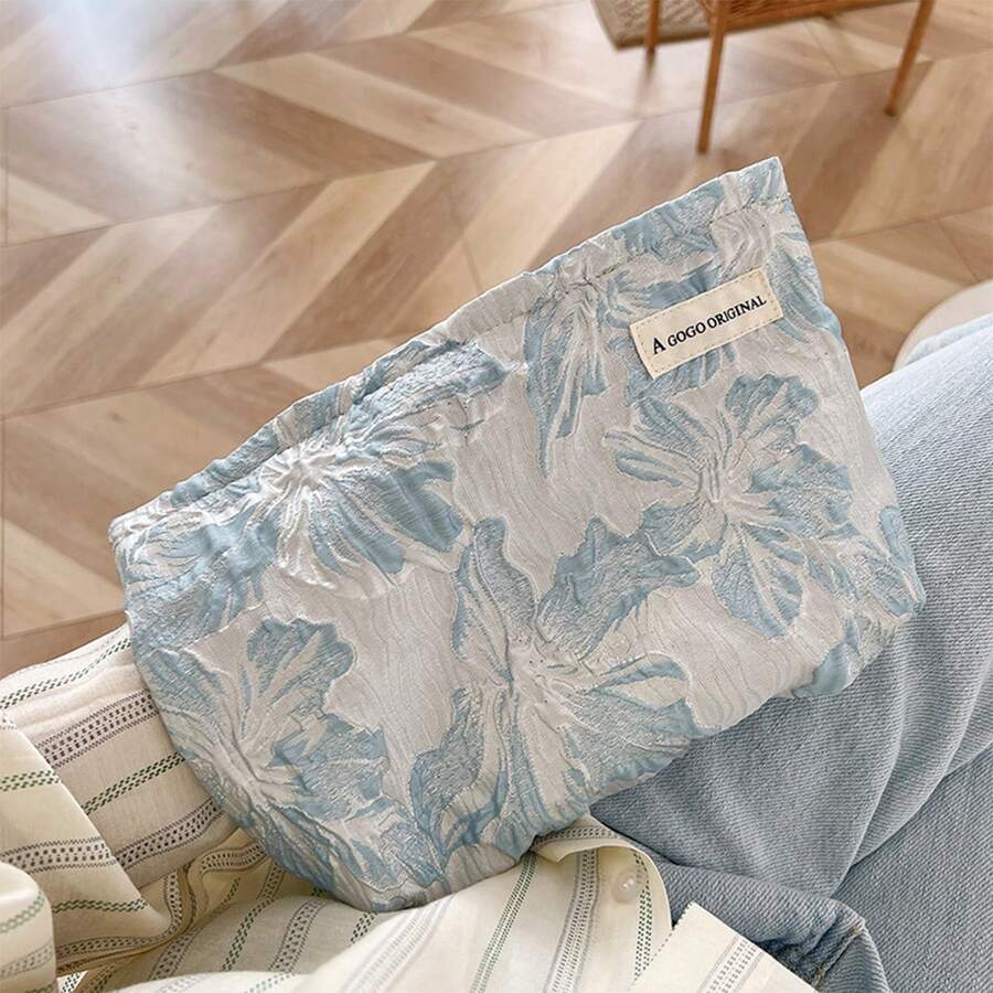 3D印花化妝包,旅行便攜大容量彩妝手拿包,浴缸淋浴和洗漱用品收納盒小袋