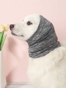 1条轻便透气涤纶条纹弹力头带，带护耳设计，适用于猫狗 - 灰色 - 查看 1