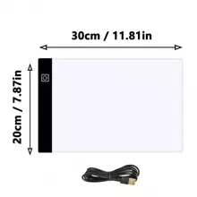 Portable A4 LED Copy Board Light Tracing Box, Ultra-Thin Adjustable USB Power Art Craft LED Trace Light Pad For Tattoo Drawing, Streaming, Sketching, Animation, Stenciling, Craft Kit, Sewing, Kids Crafts, Creative Diy, Craft Kits Kids, Experiment - Black - View 2