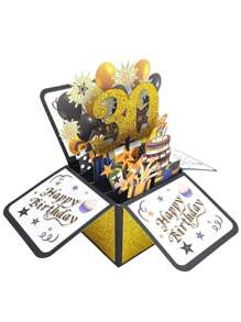 1 pieza, Tarjeta de cumpleaños 18/30/40 con desplegable, Tarjeta de cumpleaños 30 con nota y sobre, Regalos de cumpleaños para esposo, esposa, hombres, mujeres, Tarjeta de felicitación de cumpleaños en 3D, Suministros para pequeños negocios, Navidad