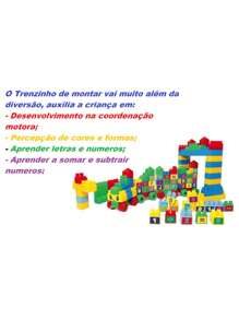 Brinquedo educativo Trenzinho Alfabetos e Números Blocos de montar 128 peças - Multicolorido - Visão 4